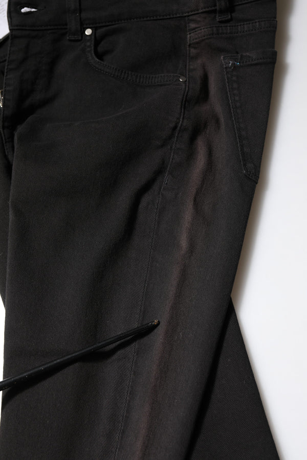 Black Cotton Skinny Mid Waisted Denim Jeans