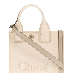Beige Cotton Shoulder Bag