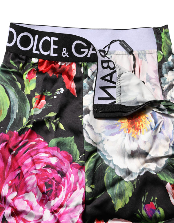 Multicolor Floral Legging Stretch Waist Pants