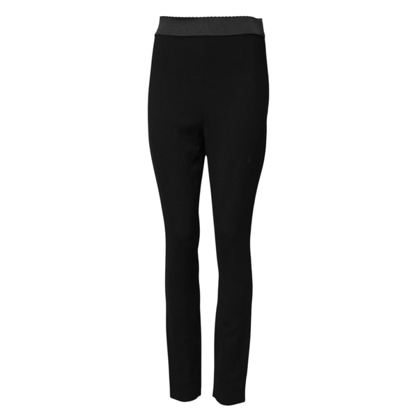 Black Wool Leggings Stretch Pants