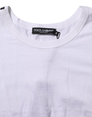 White Cotton Short Sleeves Cropped T-shirt