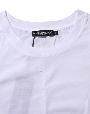 White Cotton Round Neck Short Sleeves T-shirt