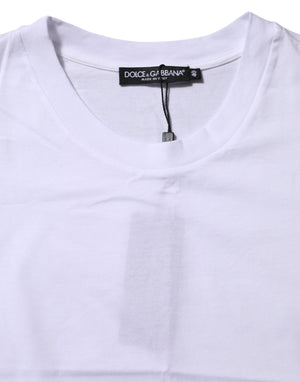 White Cotton Round Neck Short Sleeves T-shirt