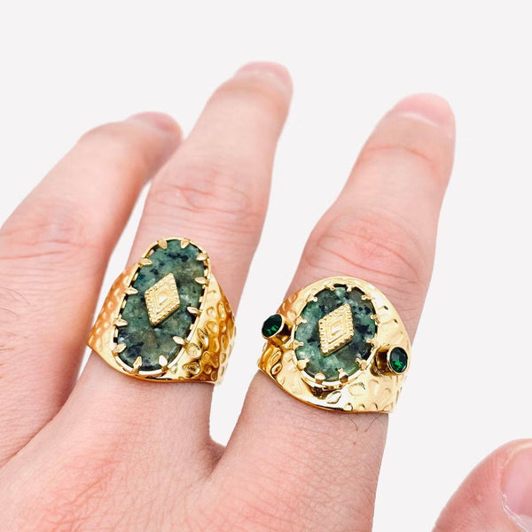 African Turquoise Heirloom Signet Ring