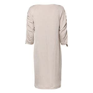 Ivory Viscose Sheath Knee Length Dress