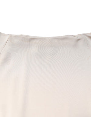 Ivory Viscose Sheath Knee Length Dress