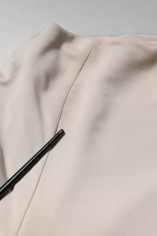 Ivory Viscose Sheath Knee Length Dress