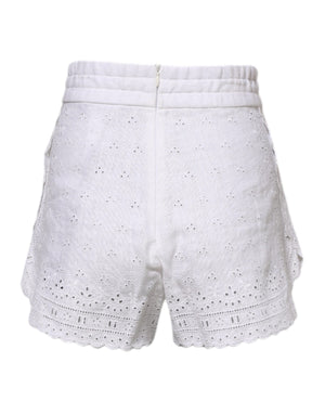 White Linen High Waisted Hot Pants Shorts