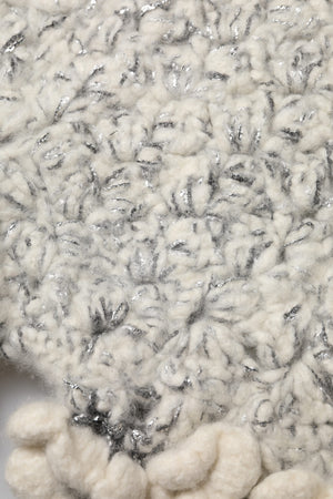 Metallic Bouclé Knit Cashmere Ruffled Shorts