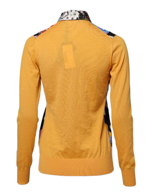 Multicolor Floral Long Sleeves Polo Top