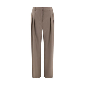 Bicolor Fleece Wool Flared Pants