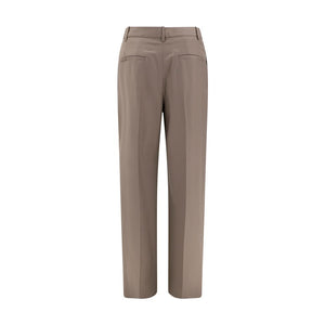 Bicolor Fleece Wool Flared Pants