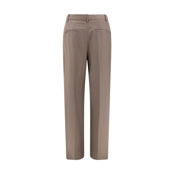 Bicolor Fleece Wool Flared Pants