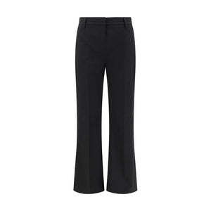 Black Cotton Flared Pants