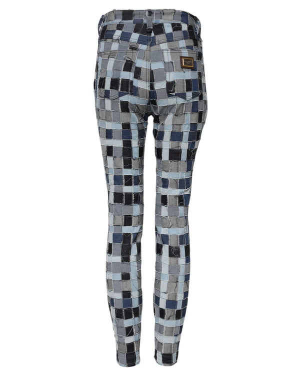 Multicolor Patchwork Skinny Denim Jeans