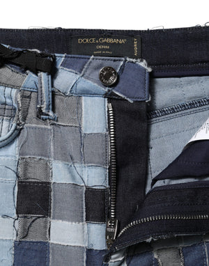 Multicolor Patchwork Skinny Denim Jeans