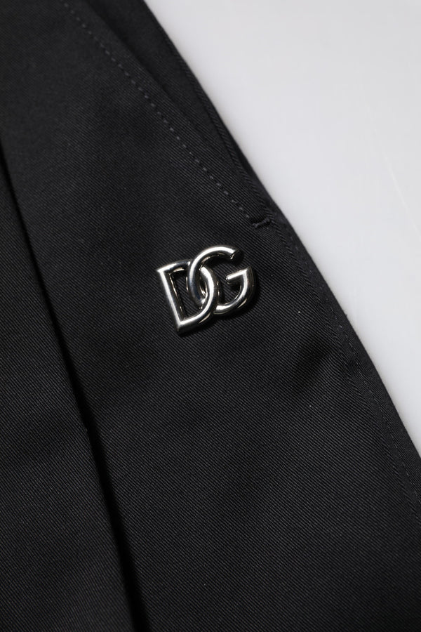 Black Cotton HighWaist Wide Leg Pants