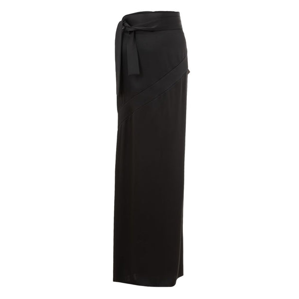 Black Acetate Long Skirt