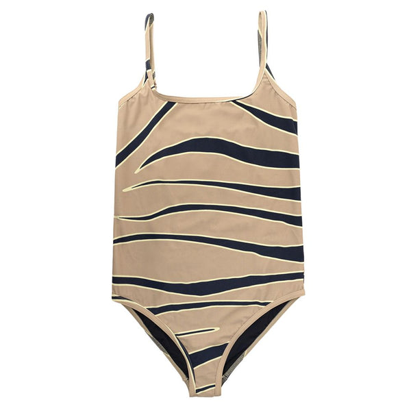 Beige Polyamide One-Piece Swimsuit
