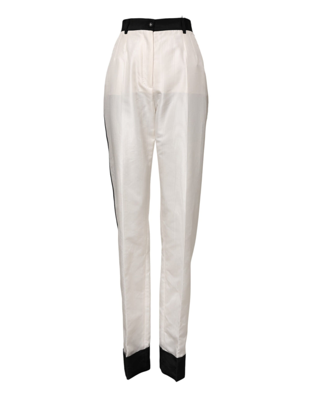 White High Waist Straight Dress Trouser Pants