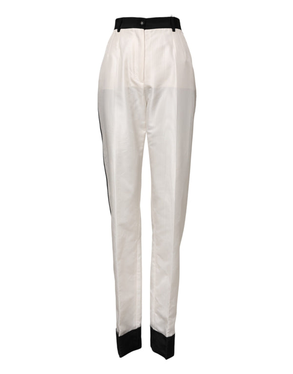 White High Waist Straight Dress Trouser Pants