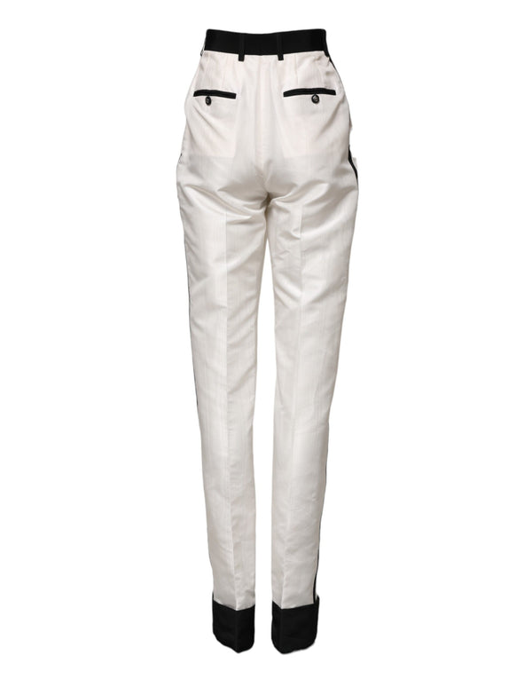 White High Waist Straight Dress Trouser Pants