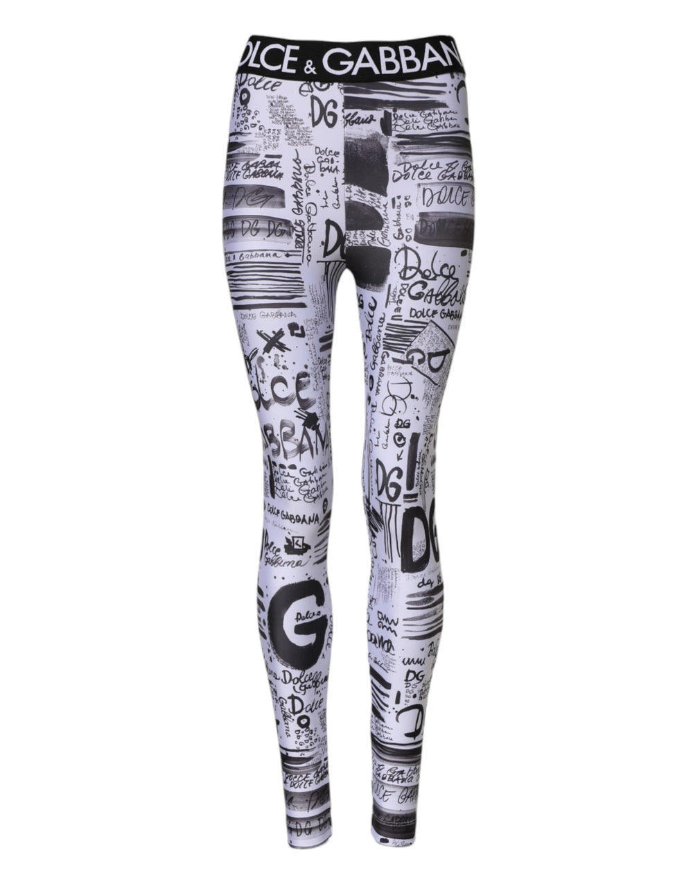 White Graphic HighWaist Skinny Leggings Pants