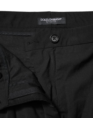 Black STAFF Mid Waist Tapered Pants