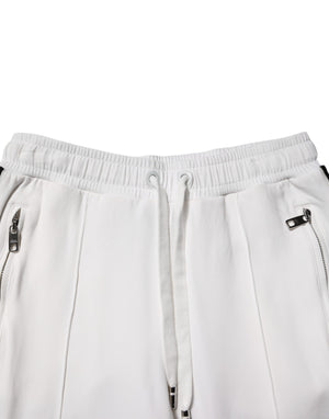 White Viscose Jogger Sweatpants Pants