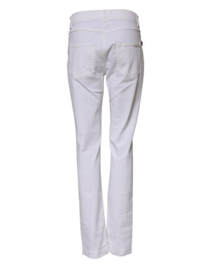 White Floral Embroidery GIRLY Denim Jeans