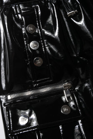 Black High Waist Cargo Bootcut Pants