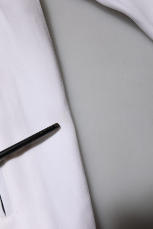 White Viscose Logo Women Full Zip Jacket