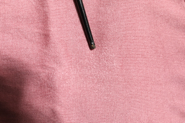 Pink Silk Cropped Crew Neck Cardigan Sweater