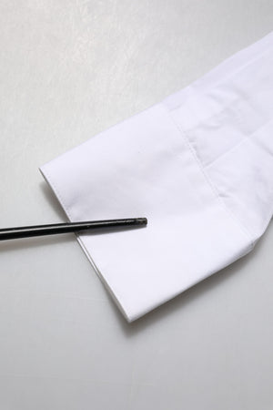 White Crystal Embellished Collared Shirt Top