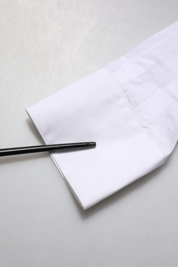 White Crystal Embellished Collared Shirt Top