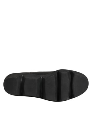 Black Chelsea Leather Pull On Women Ankle Boots Shoes