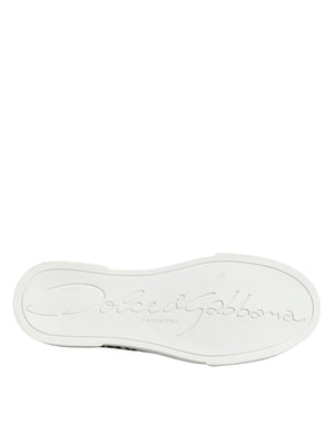 Black White Leather Low Top Sneakers Shoes