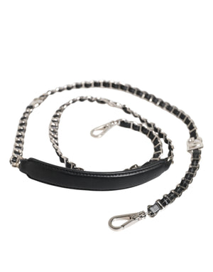 Black Leather DG Logo Chain Bag Shoulder Strap