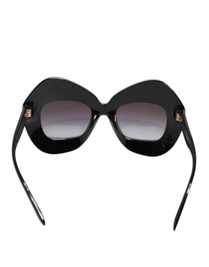 Black White PIED DE POULE Print Oversized Shades Sunglasses