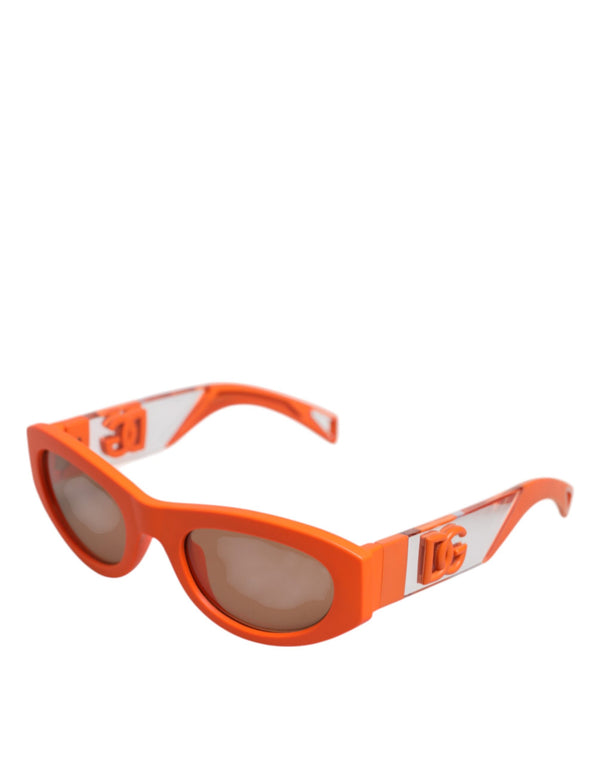 Orange Reborn To Live Oval Frame Logo Eyewear Sunglasses