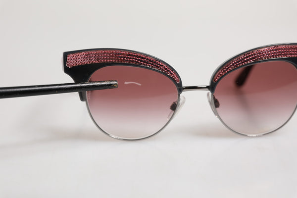 Black Pink Mirrored Cat Eye DG6109 Sequined Sunglasses