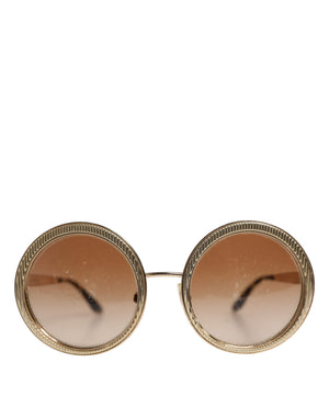 Gold Brown Gradient Round Frame DG2179 Eyewear Sunglasses