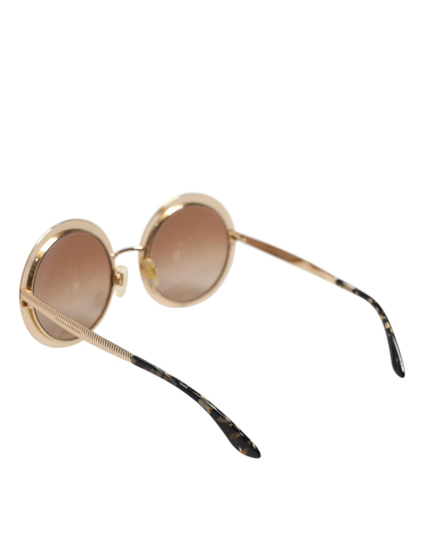 Gold Brown Gradient Round Frame DG2179 Eyewear Sunglasses