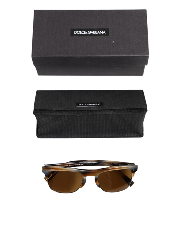 Brown Striped Acetate Square DG4305 Eyewear Sunglasses