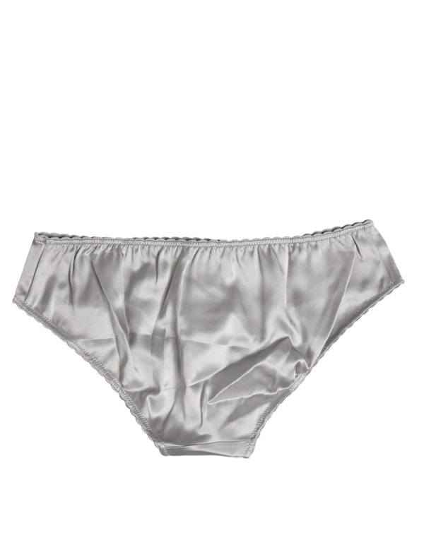 Gray Silk Stretch Bottom Low Waist Panty Underwear