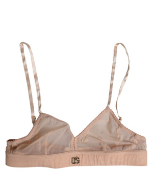 Powder Pink Nylon DG Logo Non Wire Bra Underwear