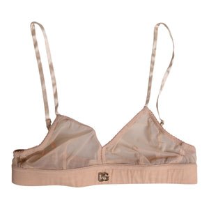 Powder Pink Nylon DG Logo Non Wire Bra Underwear