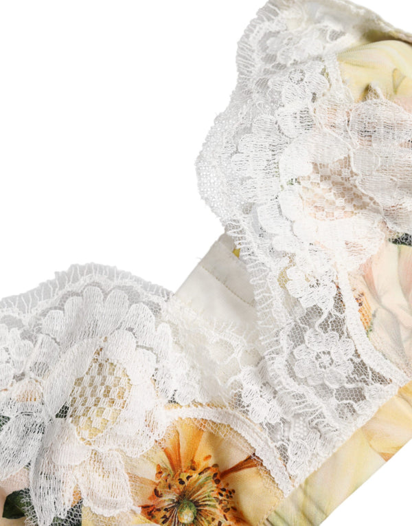 Multicolor Floral Print Non Wire Bra Underwear