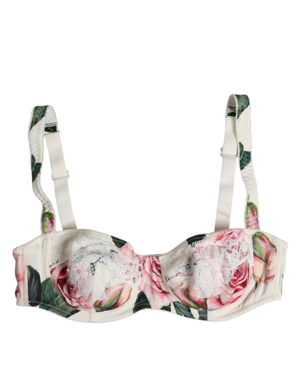 White Floral Balconette Underwired Bra Underwear