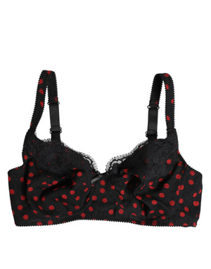 Black Red Polka Dot Underwired Balconette Underwear